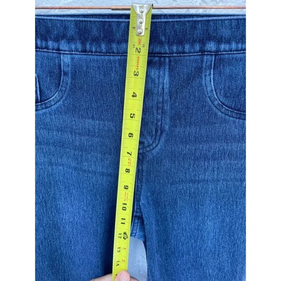 SPANX Womens Pull On High Rise Elastic Waist Skinny Leggings Jeans Blue Sz M - Picture 8 of 13